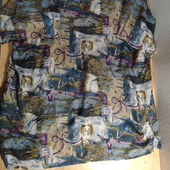 Vintage Robert Stock Abstract Pattern Silk Shirt - Picture 5 of 8